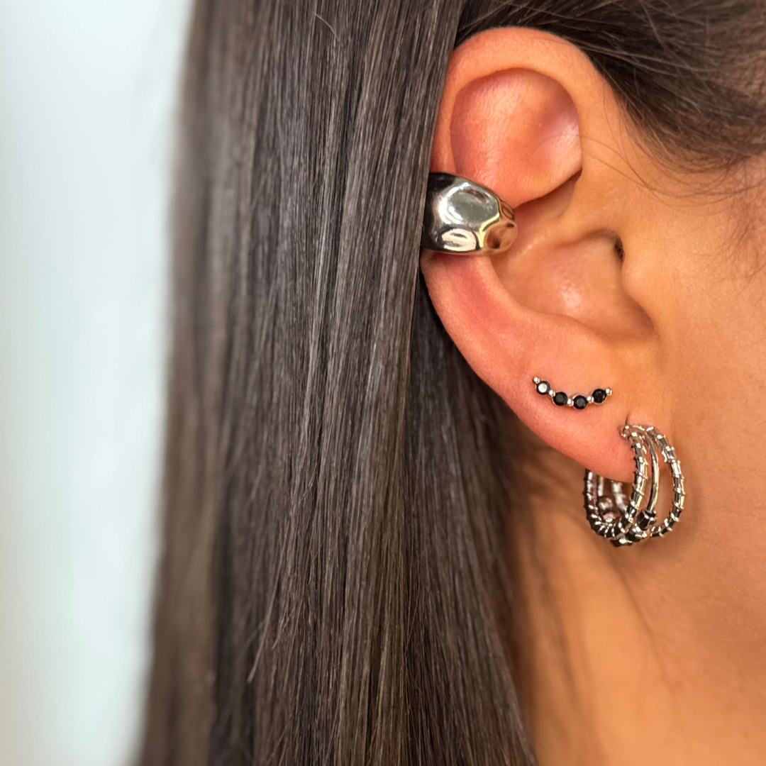 Wavy - Silver Ear Cuff